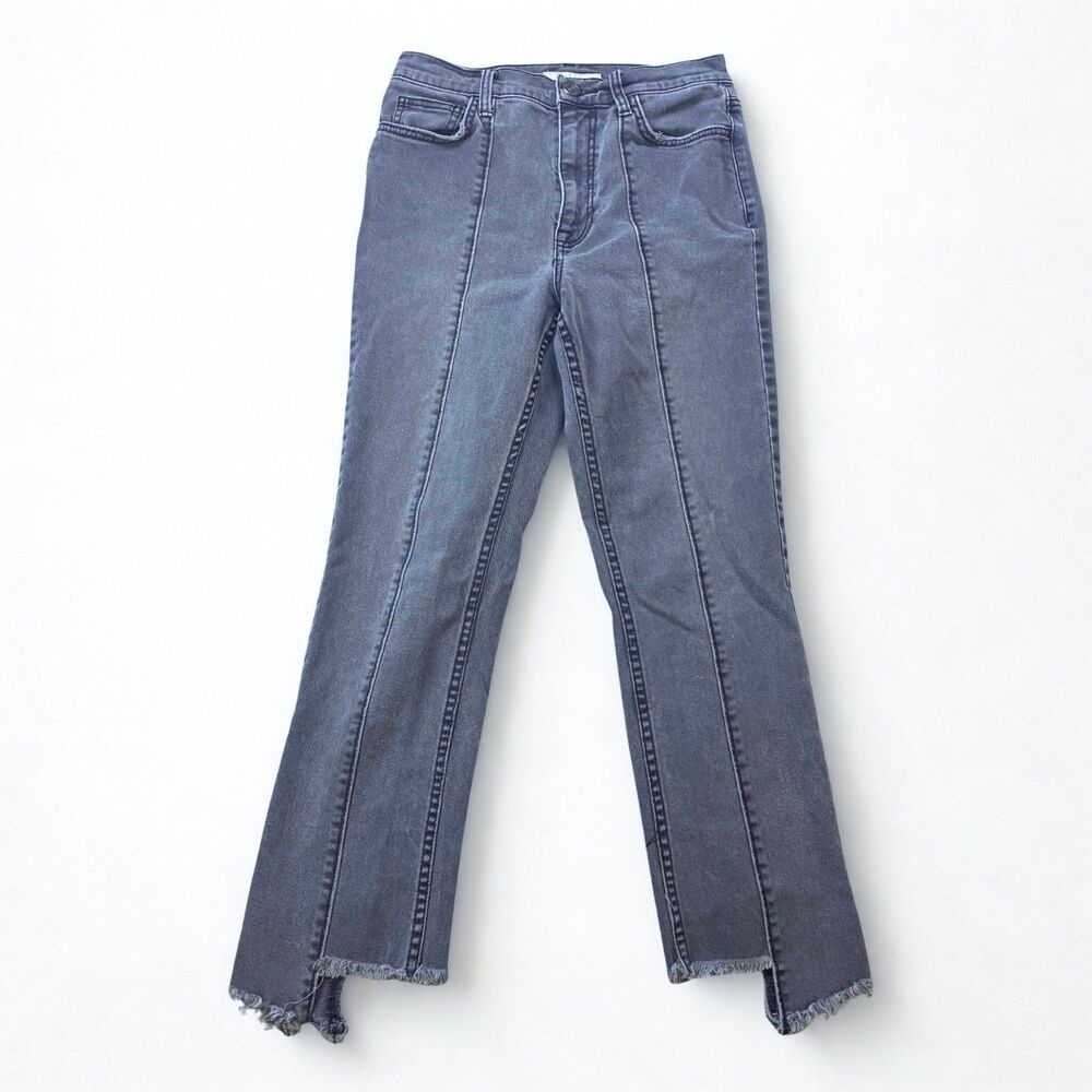 Joie Jeans Womens 26 Skinny Mid Rise Gray Stretch Denim Ankle Raw Hem